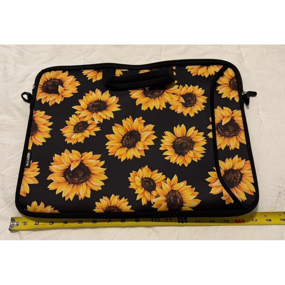RICHEN Sunflower Neoprene 15" Laptop Shoulder Bag, Padded, Removable Strap - Picture 2 of 7